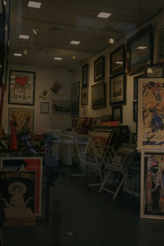 Custom framed artwork on gallery wall